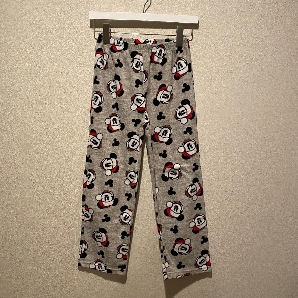 Disney Mickey Mouse Christmas pajamas size 10 unisex Santa hat